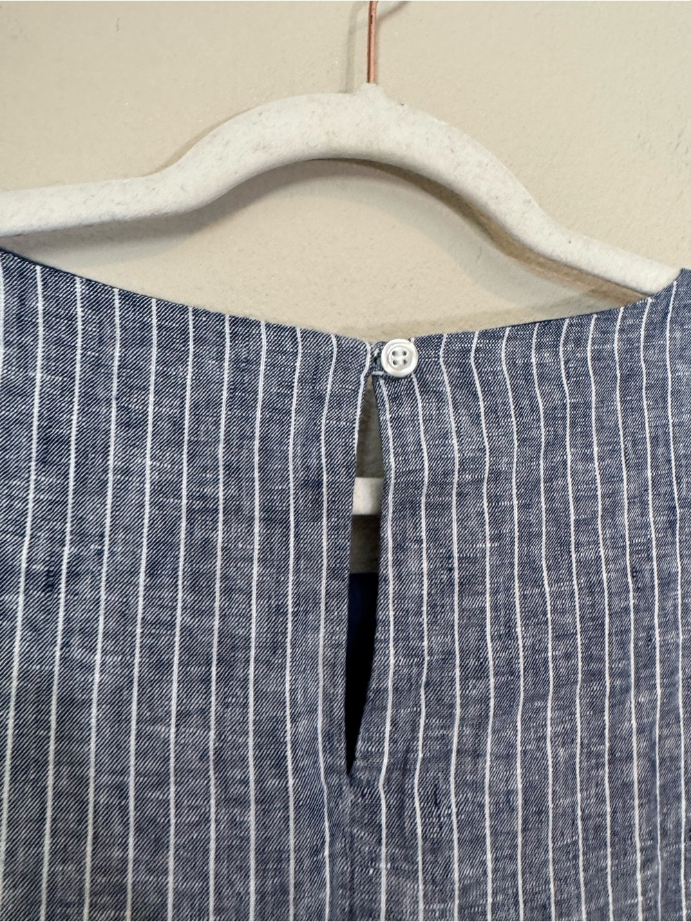 Quince 100% European Linen Tank Mini Dress Chambray Stripe - Picture 6 of 6